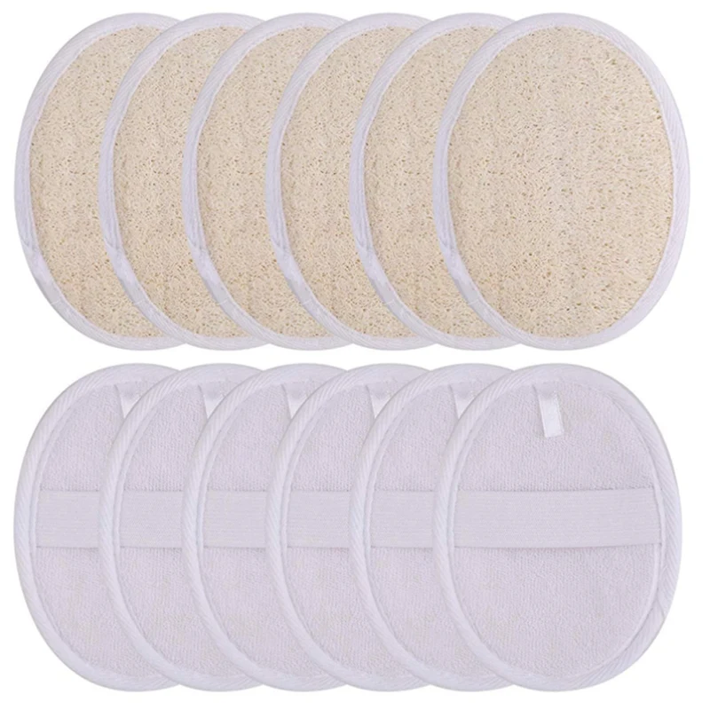

12Pcs Natural Loofah Luffa Facial Complexion Skin Disc Disk Pads Male Female Face Cleaning Brush Baby Care Exfoliator