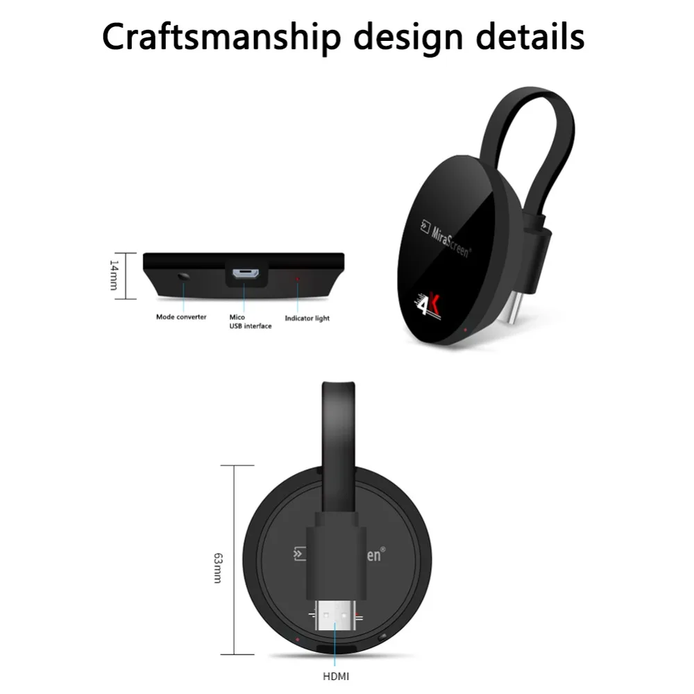 Mirascreen G7 PLUS ТВ Стик 4K видео донгл стример для TV Dongles беспроводной цифровой HDMI