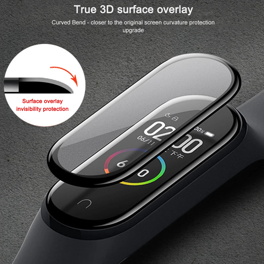 3D Защитная пленка для Xiaomi Mi Band 4, защитная пленка для экрана, полное покрытие для Xiaomi Mi Band 4, аксессуары для смарт-браслета