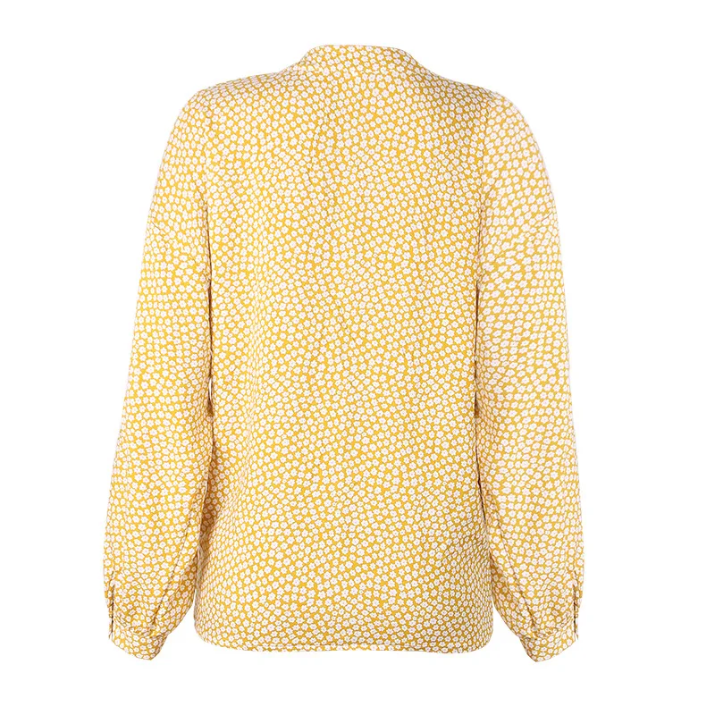 

Ladies Blouses Long Sleeve Summer Floral Shirt Casual Loose V-Neck Female Single-Breasted Mid-Length Party Woman Top Femme 2021