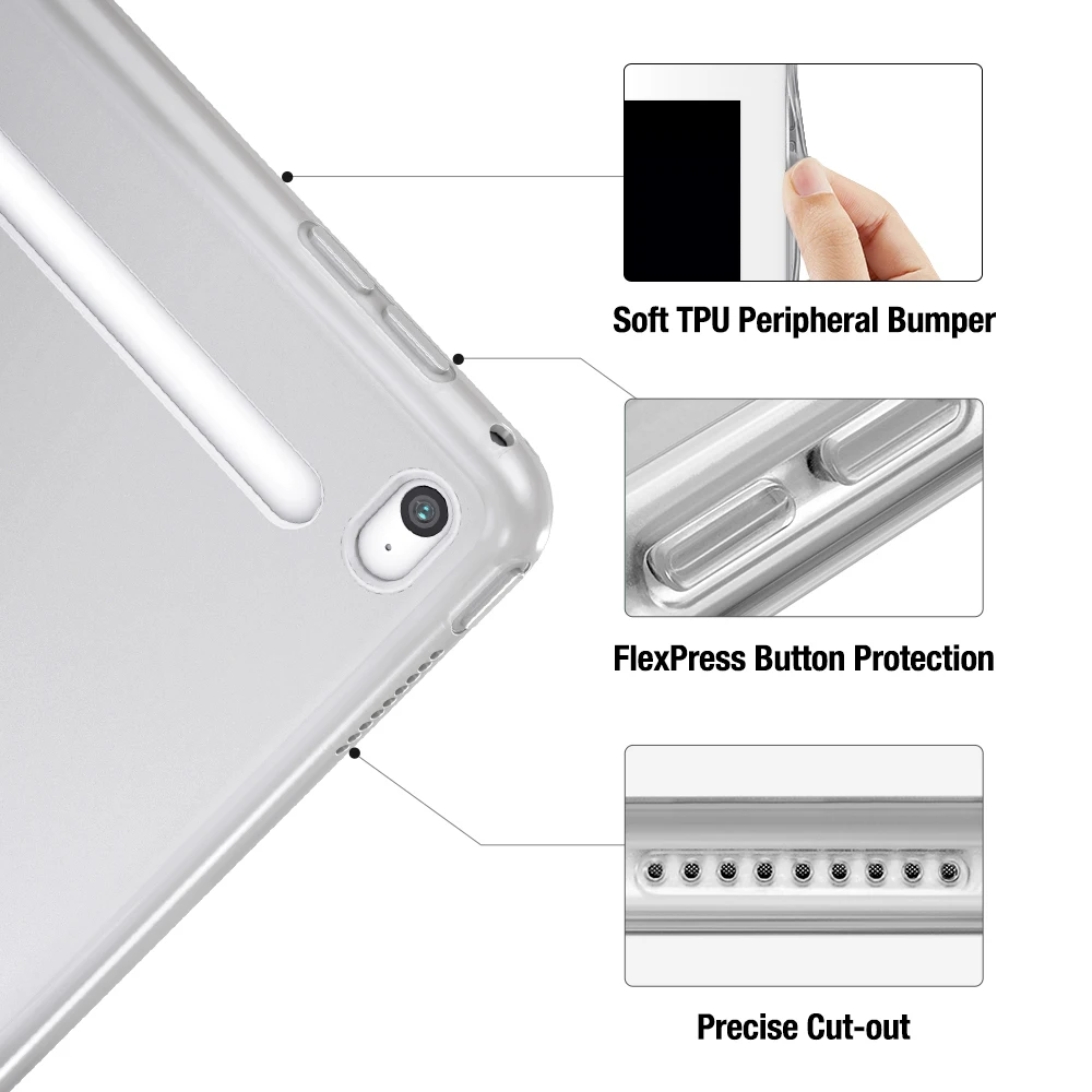 Чехол для iPad Pro 12,9, ESR идеально сочетается с Умной клавиатурой, тонкий мягкий ТПУ бампер, задняя крышка для iPad Pro 12,9