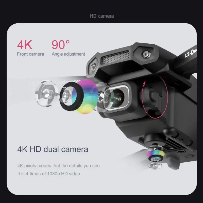 Дрон LSRC-XT6 2 камеры 4K 1080P HD WIFI FPV складной | Игрушки и хобби