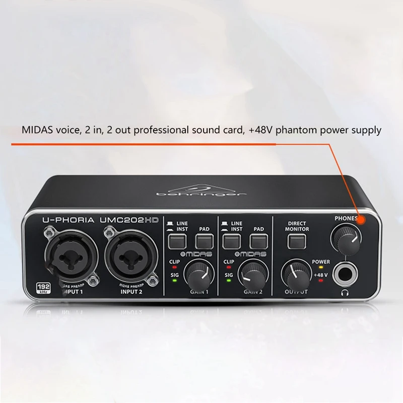 Профессиональная звуковая карта + 48 В преобразователи фантомного питания с