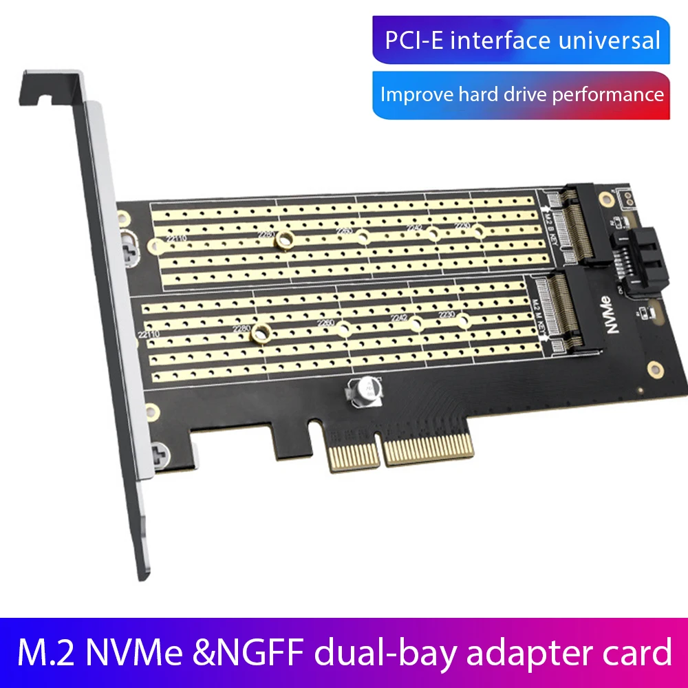 

PCI-E to M.2 NVME NGFF Riser Card M Key/B Key Hard Disk Drive Adapter Desktop HDD Expansion Card for Mac Linux Windows