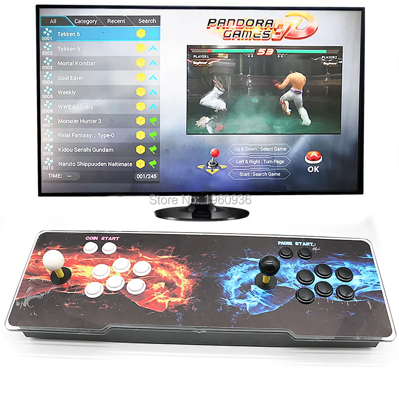 E Pandora 3D игровой рокер консоль аркадная игровая консоль 2323/2248 в 1 игровая доска MAME Джойстик контроллер может добавить больше игр - Цвет: E