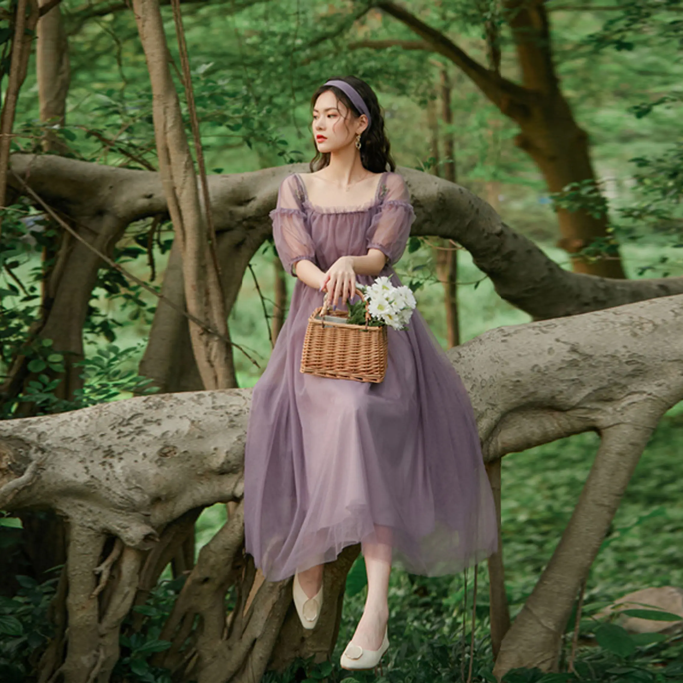 Летнее 2020 французское винтажное сказочное платье повседневные тонкие