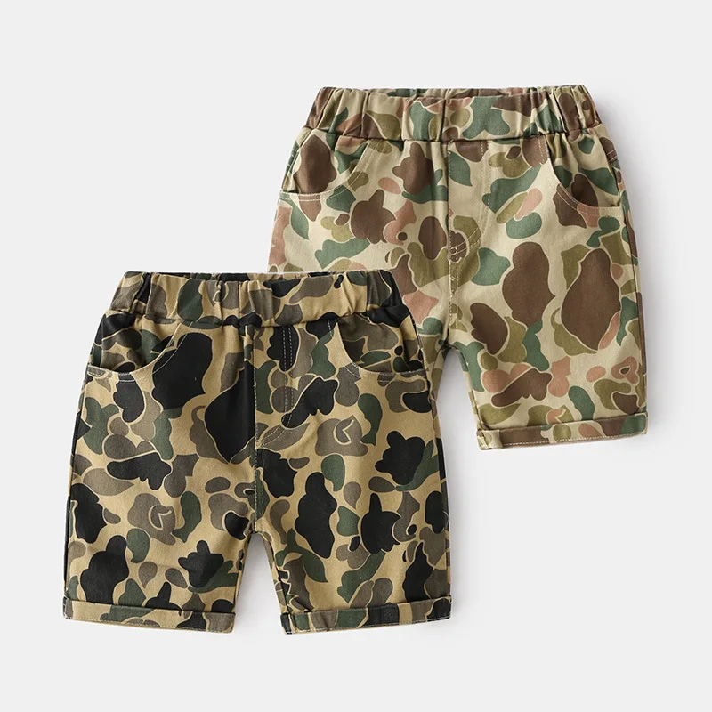 

New 2021 Kids Boys Summer Fashion Camouflage Print Shorts Children Short Pants Kids Baby Boys Elastic Mid Waist Shorts Trousers