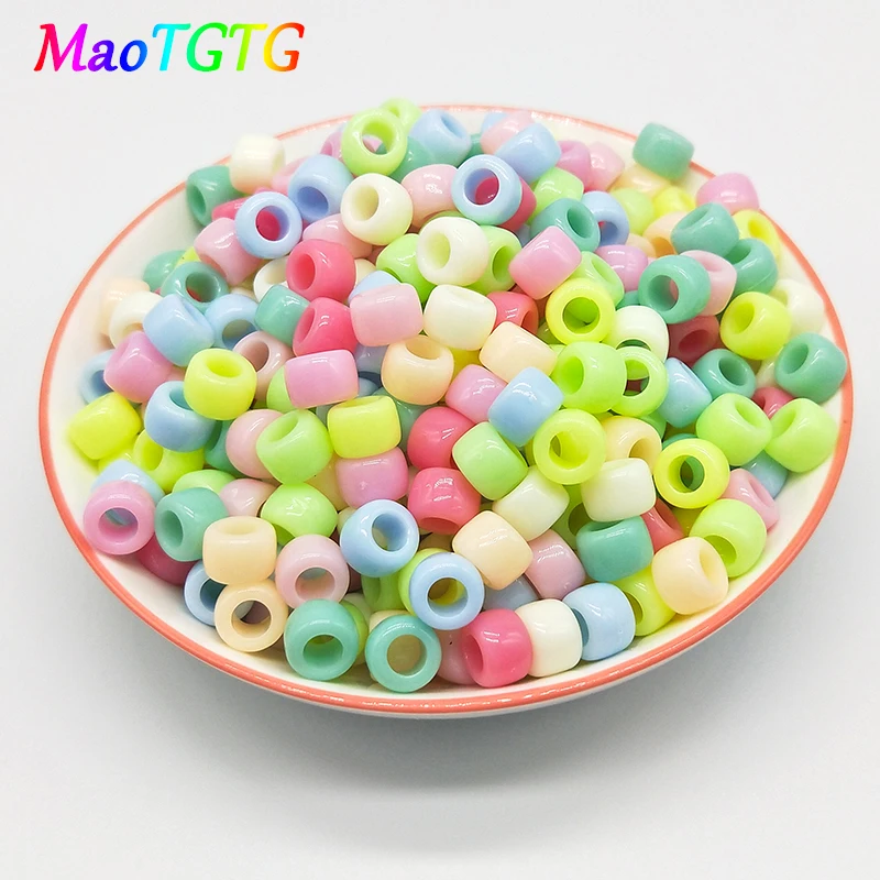 Круглые акриловые бусины 9x6 мм для изготовления ювелирных изделий браслетов