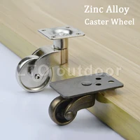 24 pcs zinc alloy universal wheel with top plate vintage furniture legs caster wheels for sofa chair cabinet piano workbench