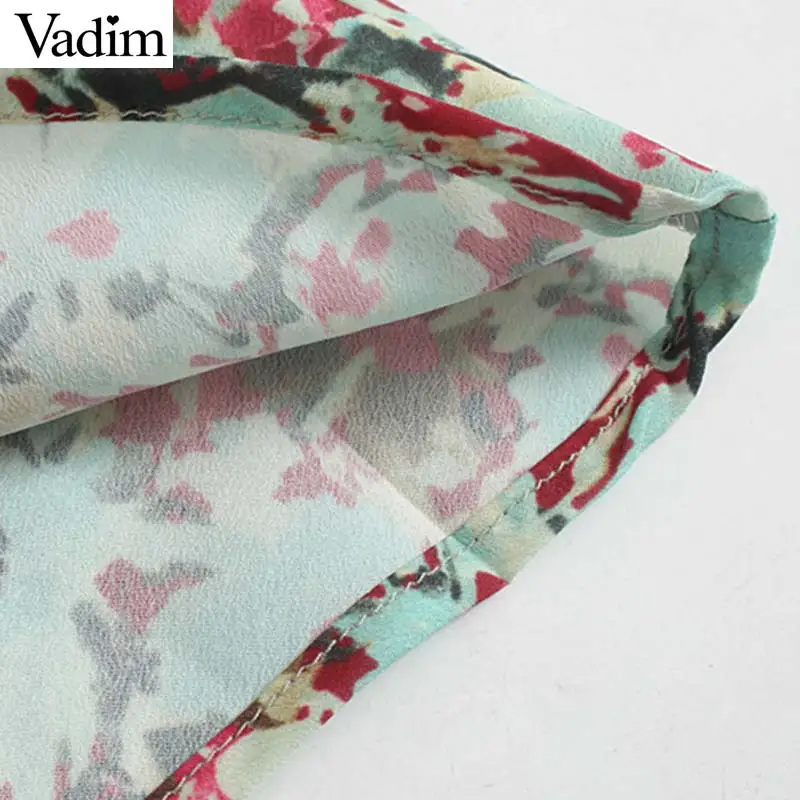 Женское элегантное платье vadim с цветочным принтом мини-платье эластичной