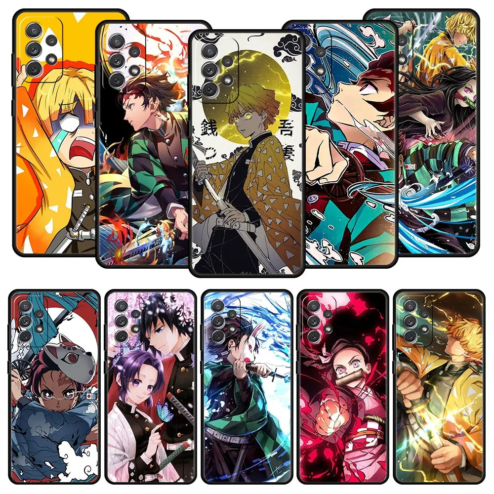 

Anime Kimetsu No Yaiba Case for Samsung Galaxy A12 A51 A52 A71 A21s A32 A31 A02s A72 A41 A11 A22 A01 A42 Black Soft Phone Coque