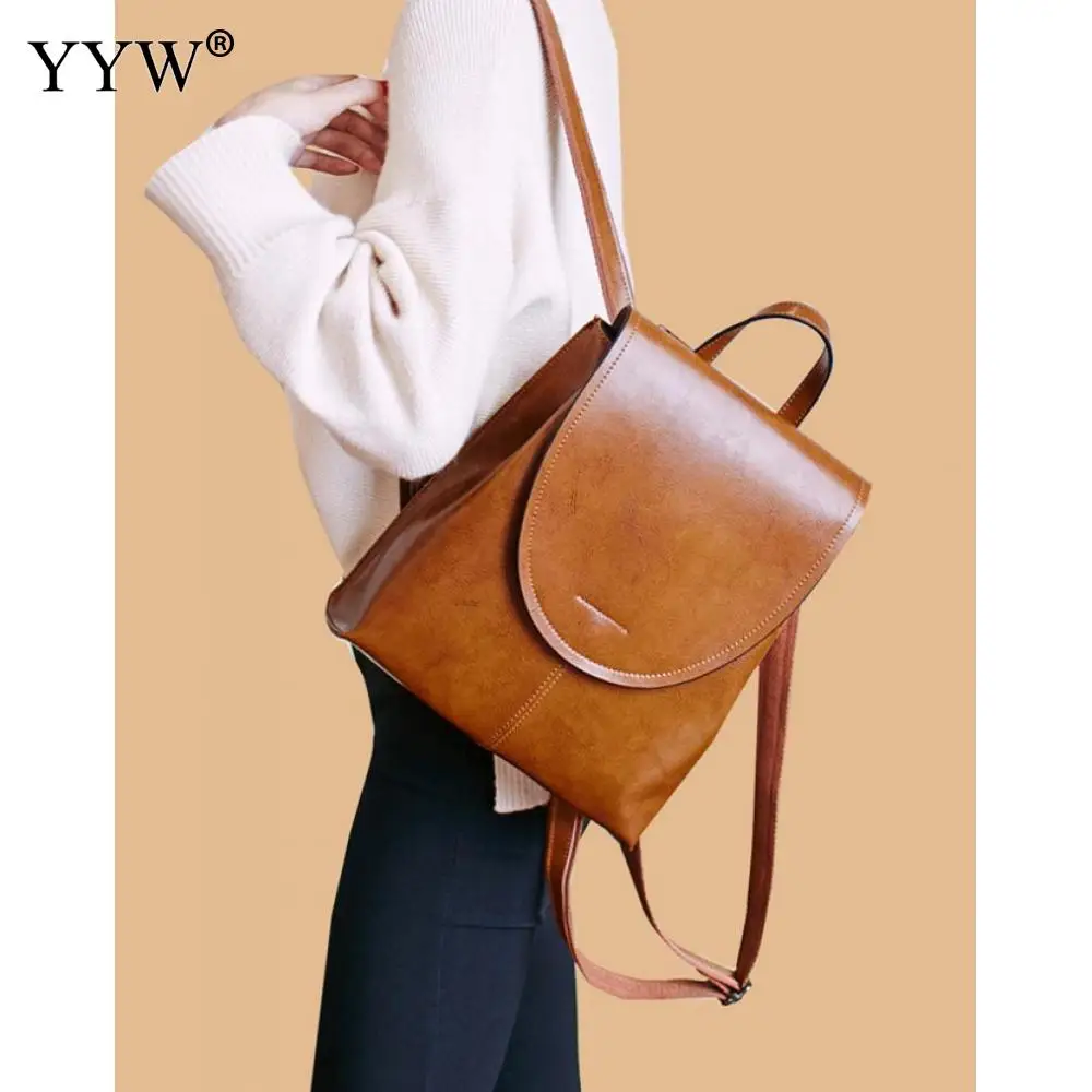 

PU Leather Women's Backpack 2021 New Backpack damski Fashion Women Backpack Women's bag Female Shoulder Back Cowhide Backpack