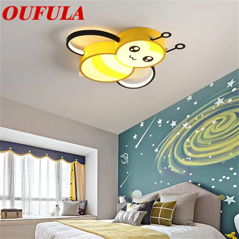 

OUFULA Children's Ceiling Lamp Bee Modern Fashion Suitable For Children's Room Bedroom Kindergarten