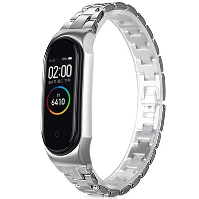 Mini Silver Бабочка Пряжка Mi Band 4 ремешок для Mi Band 4 3 Мини нержавеющая сталь металлический однотонный ремень браслет для Mi Band 3 Ремешок Браслет - Цвет: Mini Silver