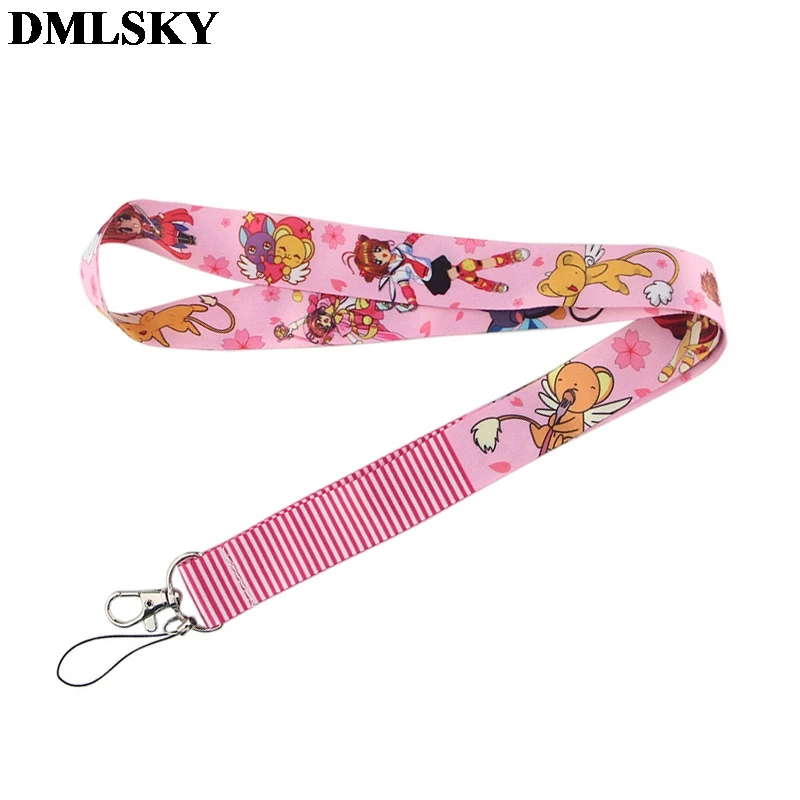

24 шт./лот DMLSKY аниме брелок для девочек мультяшный милый ремешок для телефона женские ремешки на шею для ID карты Телефонные ключи M3875