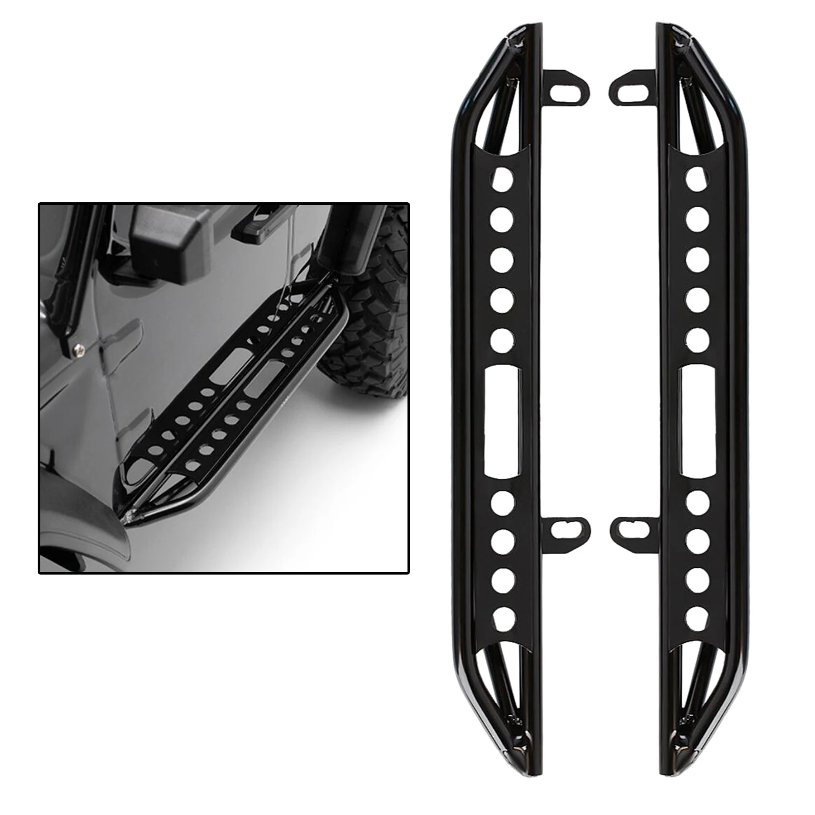 

Metal Side Pedal Step Running Boards Foot-Plate for 1/10 Scale RC Crawler Car