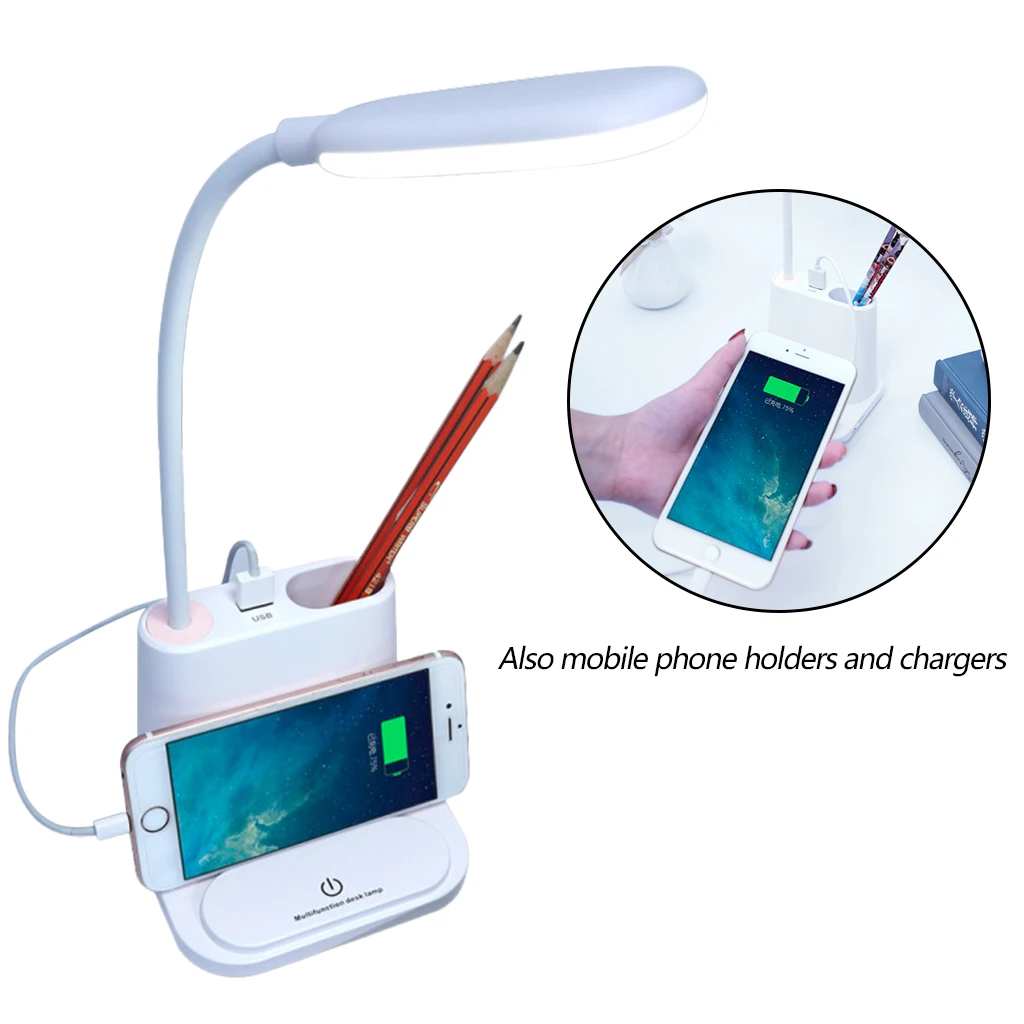 Сенсорная настольная лампа DimmableTable для учебы перезаряжаемый светодиодный