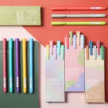 5pcs morandi color Matte touch gel pen retro boxed writing graffiti  kawaii school supplies cute korean stationary art supplies