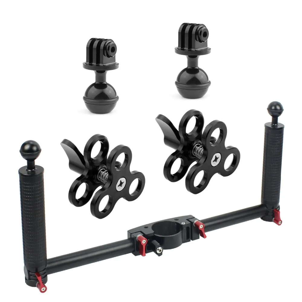 Двойной Ручной Стабилизатор рукоятки для DJI Ronin S для zhi yun Crane2 Pro Gimbal SLR держатель камеры с зажимами-бабочками адаптер