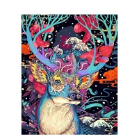 ruopoty christmas deer diy painting by numbers animals acrylic paint by numbers handpainted oil painting wall art picture