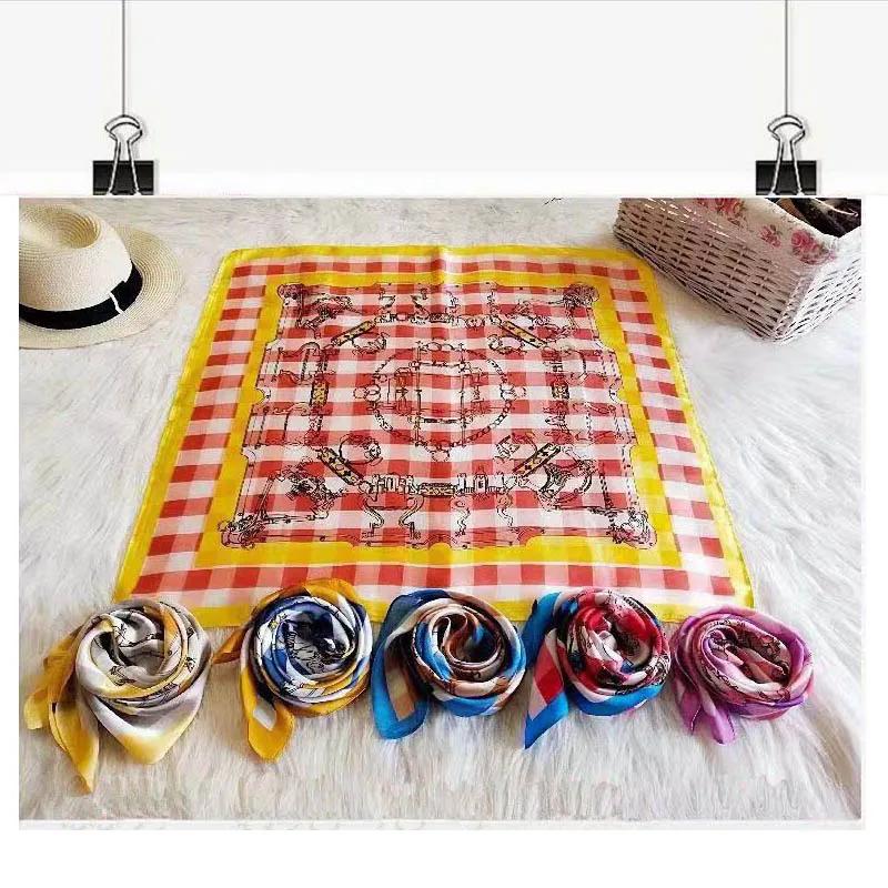 Распродажа бандана в клетку шарф для волос дизайн носовой платок с геометрией