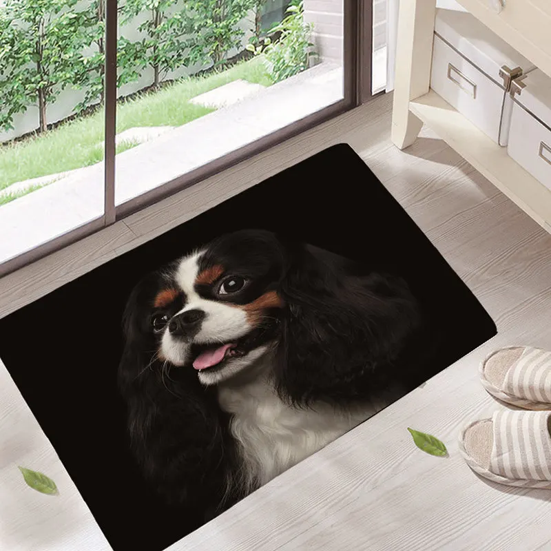 Немнущийся милый коврик для домашних питомцев собак и кошек входной двери Bichon Frise