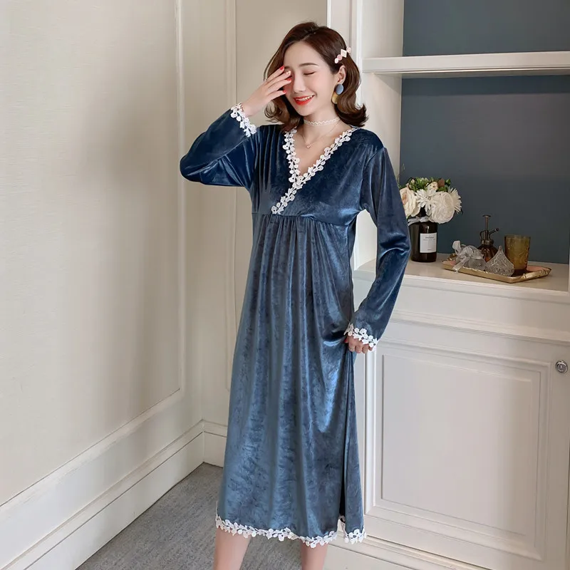 2019 осень-зима толстые пижамы теплые фланелевые ночные рубашки для женщин с