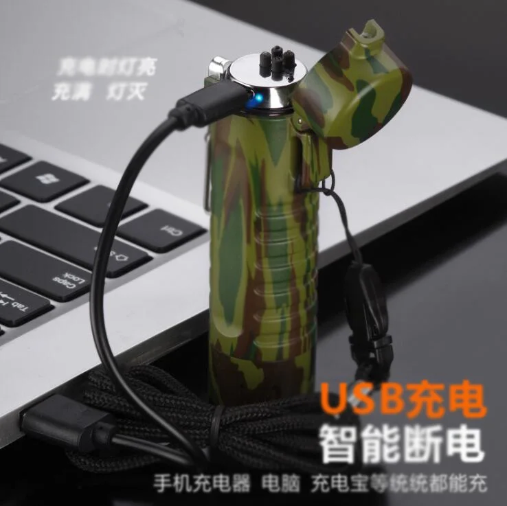 Уличный походный фонарик usb-брелок портативный светодиодный Многофункциональный usb Водонепроницаемый двойной дуговой зарядки Зажигалка ювелирный кулон