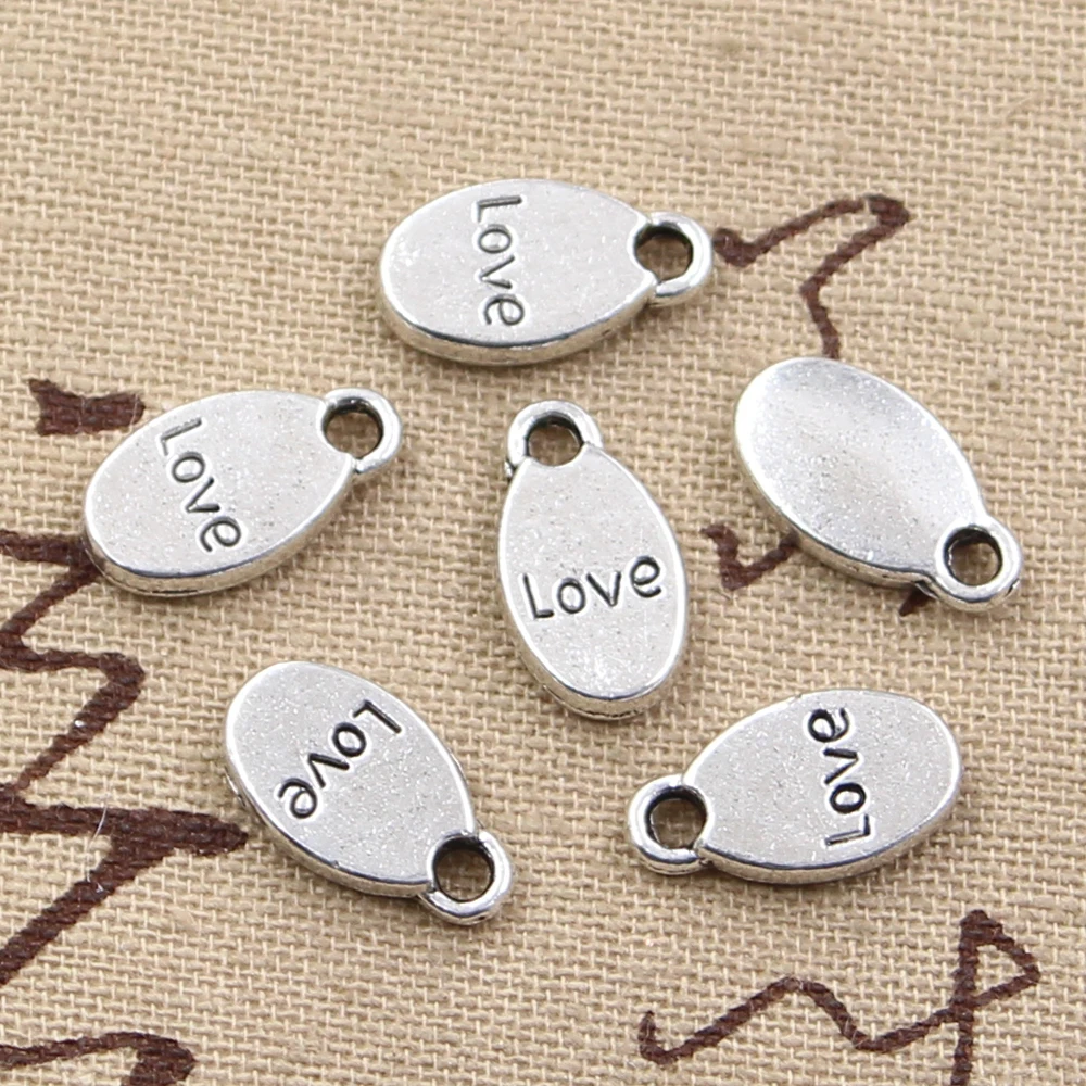 12 шт. Подвески Inspire Believe Wish Love 15x8 мм антикварные посеребренные DIY ручной работы