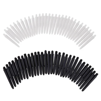 60 Pieces 35mm 2BA Thread Plastic Dart Stems Shafts Soft Tip Darts White & Black 3