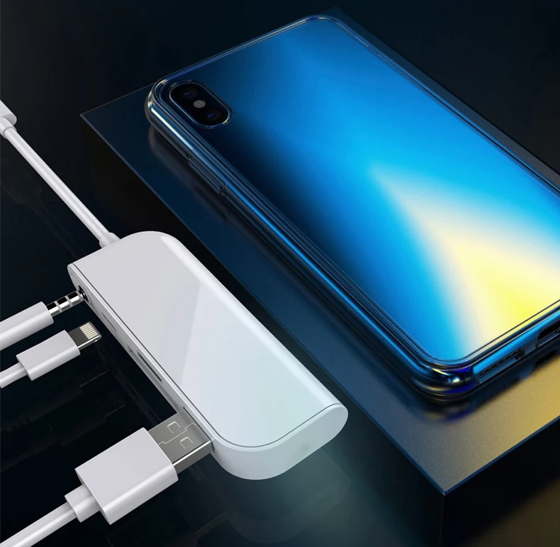 Многофункциональный UTHAI C16 для iphone X 8 Plus кардридер и адаптер интерфейса Lightning для iphone XS MAX