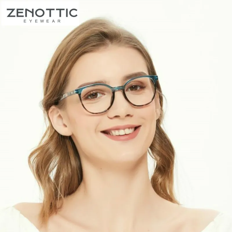 Винтажные круглые очки ZENOTTIC с защитой от синего света оправа для очков женщин и