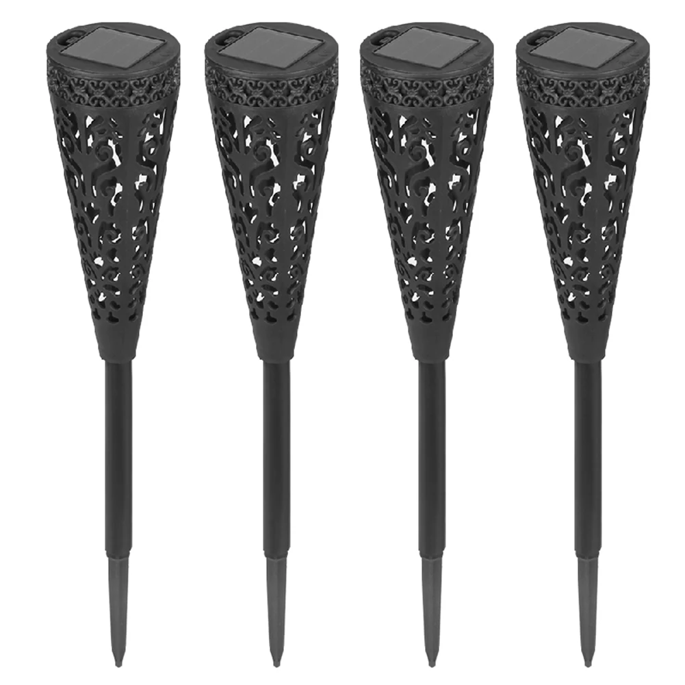 

4Pcs LED Solar Courtyard Hollow Plug Ground Lamp Outdoor Waterproof Lawn Garden Path Lawn Decorative Solar Light