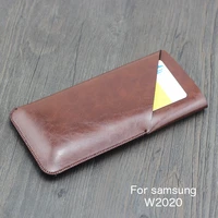 w2020 double layer universal fillet holster phone straight leather case retro for samsung w2020 pouch