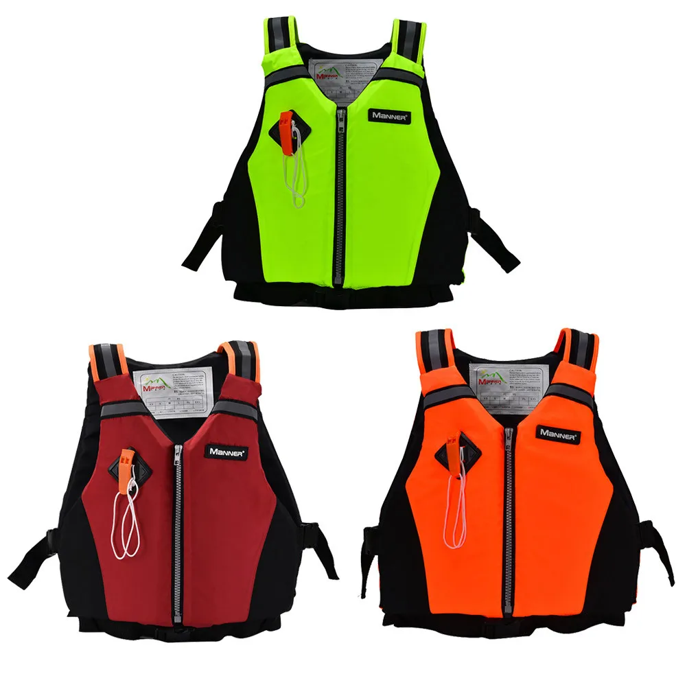 

Adjustable Whistle Reflective Buoyancy Swimming Fishing Sports Life Vest Life Jacket Safety with Strips Water Professional Water
