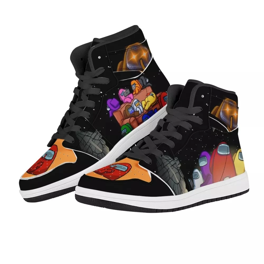 

Noisydesigns 2021 Hot Game 3D Prints Basketball Shoes High Quality Black White Trainers Big Size 47 48 Sneakers High-Top Flats