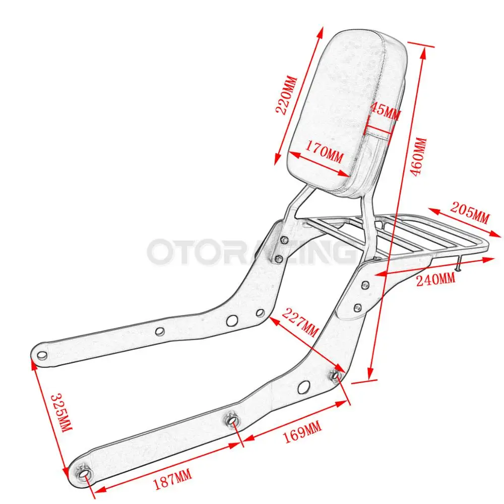 Багажная стойка для Honda Shadow VT750 VT750C Aero 2004-2012 2005 2006 2007 2008 2009 2010 2011 |