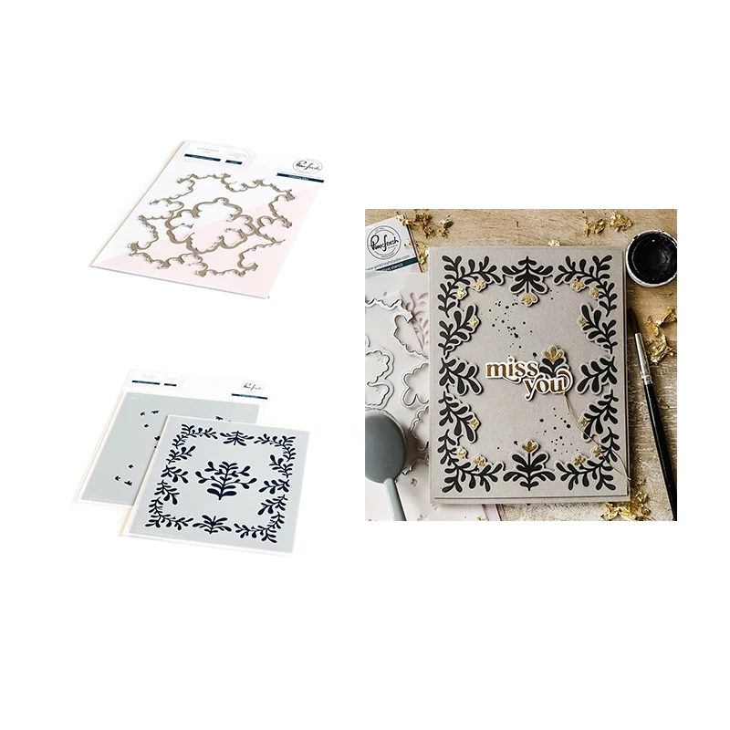 

2021 Sweet Leaves Frame Metal Cutting Dies Layering Stencils for Scrapbooking Photo Album Decorative Embossing Diy Paper Cards