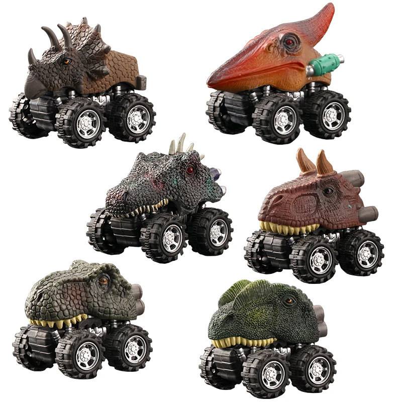 

Мини-Динозавр для мальчиков, инерционный внедорожник, игрушечный автомобиль, пластиковый тираннозавр, детские подарки на день рождения