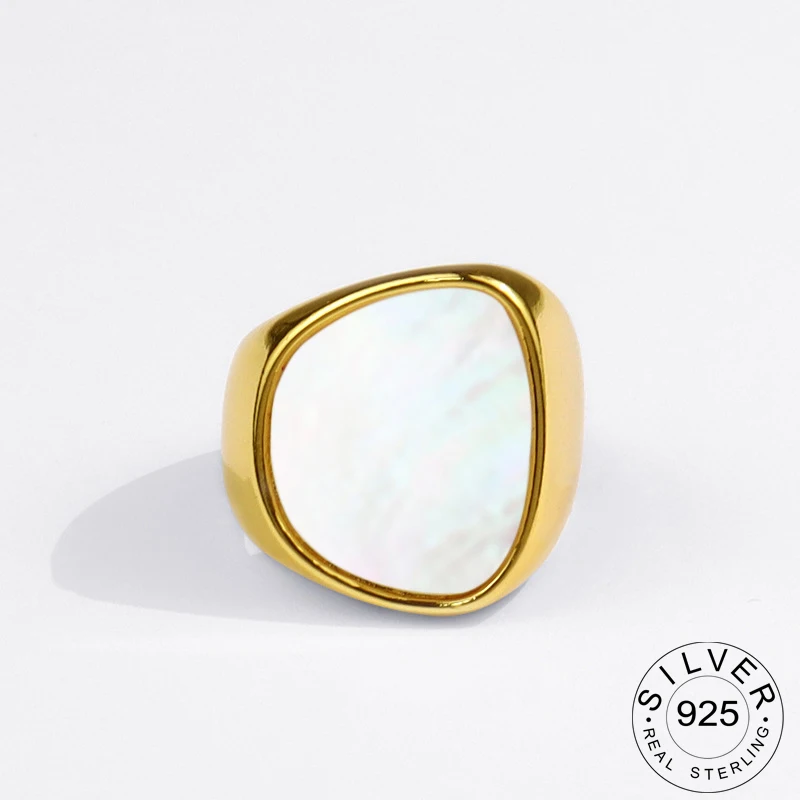 

Минималистский 925 Серебряные кольца для женщин модные креативные квадратный камень неправильные геометрические на день рождения вечерние ...