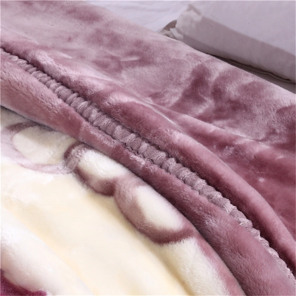 Luxury Soft Warm Fuzzy Raschel Mink Blanket Double Layer Single Bed Winter Throw Weighted Blankets | Дом и сад