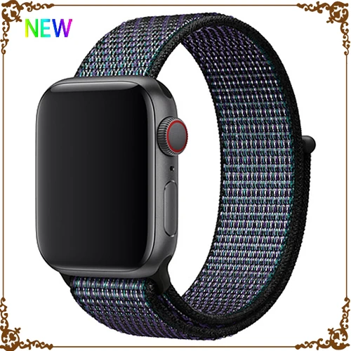 New Hyper Grape 7 Ремешок для Apple Watch, ремешок для Apple Watch 5, 4, 44, мм, 42 мм, iwatch band 3, 2, 5, 42 мм, 38 мм, Спортивная петля, correa, нейлоновый ремешок для часов - Цвет ремешка: New Hyper Grape 7