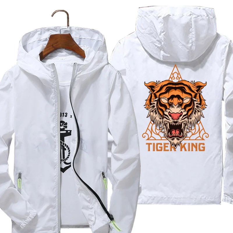 

Куртка с капюшоном Tiger King 4 для мужчин и женщин, тонкая ветрозащитная одежда для бега, велосипедная ветровка, на заказ