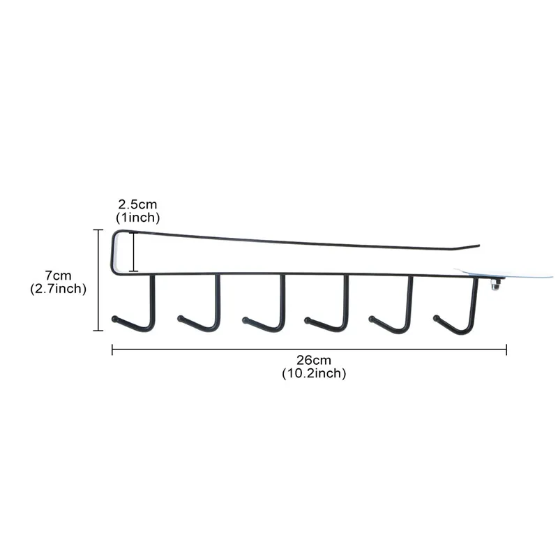 

Saim 3Pcs Kitchen Cabinet Wardrobe Hook Holder Rack With Six Hooks Kitchen Storage Rack Multifunctional Row Container Rack