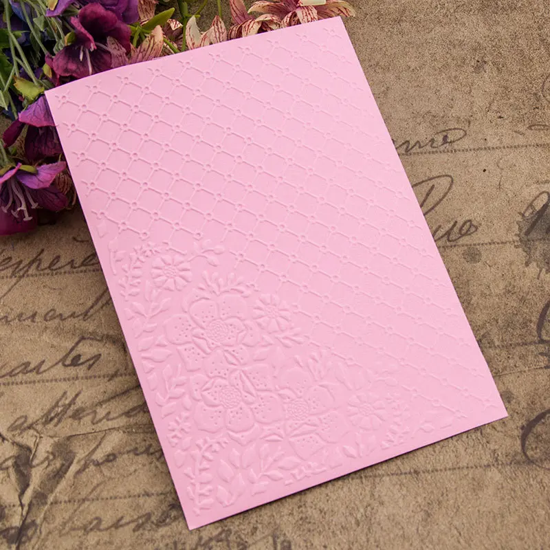 

WYSE 2020 New Arrival Flower Embossing Folders Background Plastic Embossing Folder for Card Making Supplies