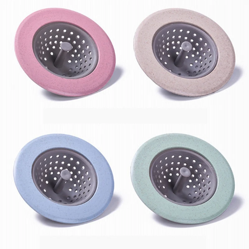 1 шт. Раковина Ситечко Силикона пшеничной соломы Кухня Ванная комната анти