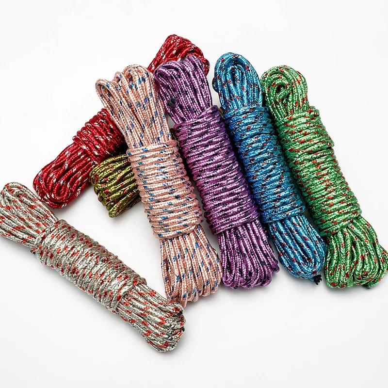 

10m Clothesline Colored Nylon Rope Drying Clothes Hangers Washing Lines Cord for Outdoors Garden Supplies
