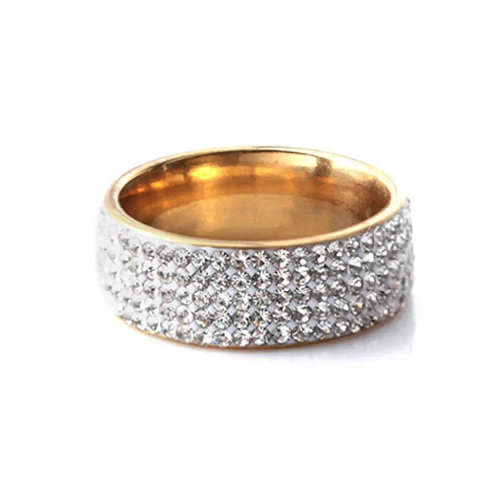 Пять рядов дрель Dimanond кольцо блестящий Кольца из нержавейки модная обувь для