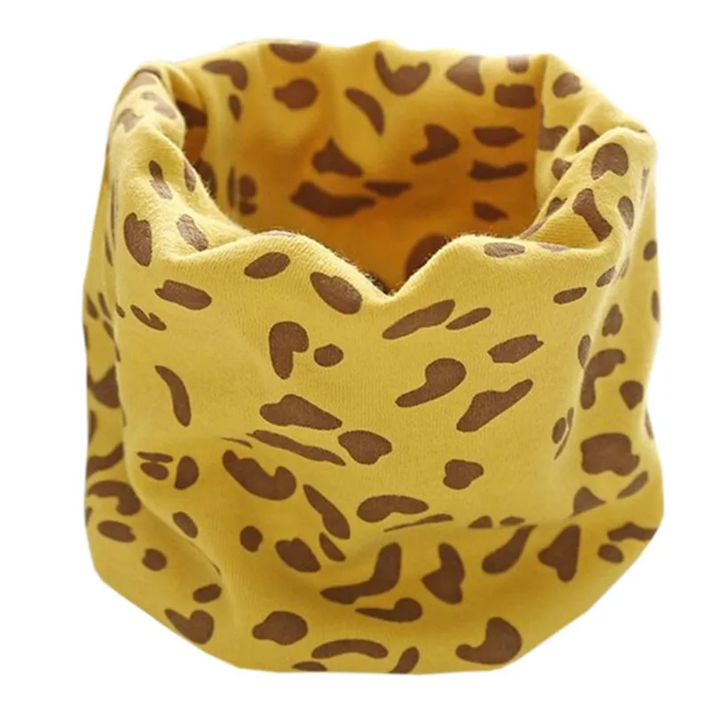 leopard yellow Новинка года; сезон осень-зима; Детский многофункциональный теплый шейный платок с воротником; детский хлопковый шарф - Цвет: leopard yellow