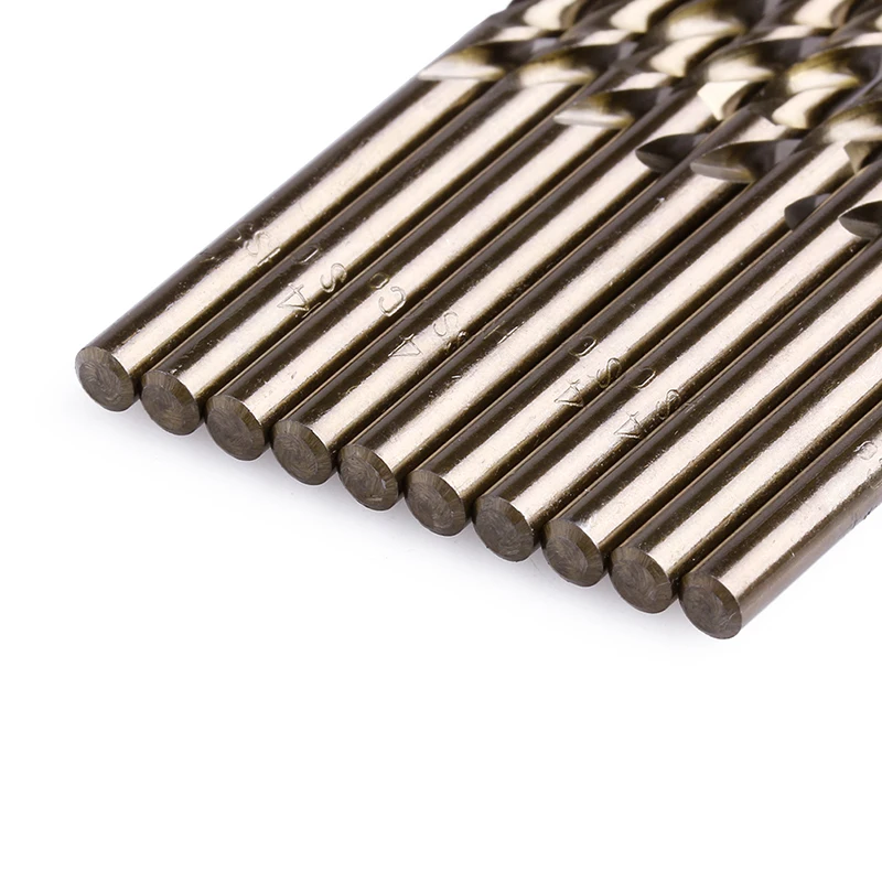 

10Pcs 4mm M35 Triangle Shank HSS-Co Cobalt Twist Drill Spiral Bit New